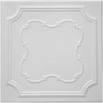 Styrofoam Ceiling Tile to cover popcorn ceiling. Box of 96(covers 259 sq.ft.). White Decorative Polystyrene Styrofoam tiles.Easy to install DIY glue up application on most flat ceiling surfaces or over popcorn ceiling. Easy paintable. Model RM74