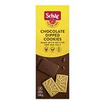 Schar Chocolate Dipped Gluten-Free Cookies - Non GMO, Preservative Free, Shortbread Cookies with Rich Dark Chocolate, 150g