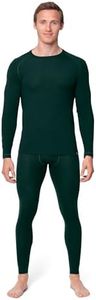 DANISH ENDURANCE Merino Thermal Underwear Mens, Long Johns for Men, Merino Wool Base Layer Top&Bottom Set, Winter Thermals, Dark Green, X-Large