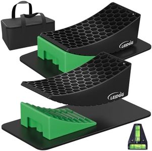 LEIDGG 2Packs RV Leveling Blocks System Kit Camper Leveling Blocks for RVS Trailer with Carrying Bag, Anti-Slip Mats, T Bubble Level Up to 35000 LBS