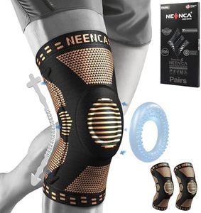 NEENCA 2 Pack Knee Braces for Knee Pain, Compression Knee Sleeves with Patella Gel Pad & Side Stabilizers, Knee Support for Meniscus Tear, Arthritis, Joint Pain, ACL, Runner, Workout- FSA/HSA APPROVED