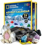 NATIONAL GEOGRAPHIC 2025 Gemstone Advent Calendar - Christmas Countdown Calendar for Kids with 24 Gems, Rock Collection, Mini Gem Dig Kit (English-Only Version)