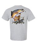 Fishing Brown Trout Adult Short Sleeve Tee Shirt Sports Gray, Sports Gray, 4X-Large