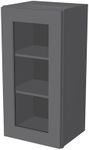 CozyHommie RTA Solid Wood Tall Glass Door Wall Cabinet - 1 Glass Insert Door and 2 Shelves in Living Room, Kitchen for Storage,Display(Glass Insert Not Included) (Pebble Gray 18”W×12”D×42”H)