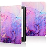 Pudazvi All New Case for 6.8" Kindle Paperwhite & Signature Edition(11th Generation,2021/2023 Release), Premium Lightweight PU Leather with Auto Sleep/Wake,Marble Purple