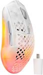 SteelSeries Aerox 3 Wireless Gen 2 - Super-Light 68g Gaming Mouse, 4K Polling, 26K DPI Optical Sensor, 200 Hour Battery, IP54 Water Resistant, 80m Click Durability, RGB, 100% PTFE Feet - Ghost