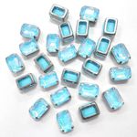 EmbroideryMaterial Sew on Crystal Glass Stones/Rhinestones/Gemstones/for Craft, Embroidery Work, Jewellery Making, Wedding Dress Embellishments (Rectangle Shape, 10X14MM, 25 Pieces)