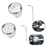 Motorcycle Clock & Thermometer,GUAIMI Universal Motorcycle 7/8" 1" Handlebar Watch Clock and Thermometer Chrome Black/White Dial Waterproof Compatible with Harley Cruiser