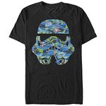 STAR WARS Men's Hula Helmet Graphic T-Shirt, Black, Large