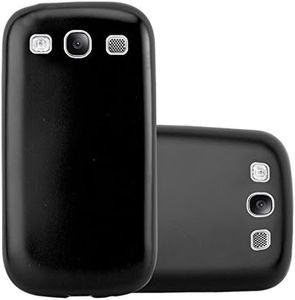 Cadorabo Case Works with Samsung Galaxy S3 / S3 NEO in Metallic Black - Shockproof and Scratch Resistant TPU Silicone Cover - Ultra Slim Protective Gel Shell Bumper Back Skin