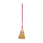 Faulks Standard Coloured Handle Corn Broom : Red