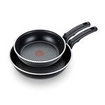 T-Fal Comfort Non-Stick 2 Pack (9 Inch and 11 Inch) Fry Pan Set, Dishwasher Safe Cookware, C565S264, Black