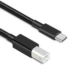 rts Hight Speed USB Type C Printer Cable 2 Meter Nylon Braided Compatible with Printers Scanners Fax Machine MacBook Pro MacBook Air Epson HP Canon Xerox Brother Dell Lexmark Samsung Ricoh Panasonic