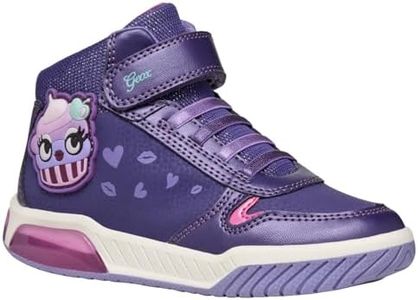Geox J INEK Girl C Basket, Violet/Fuchsia, 34 EU