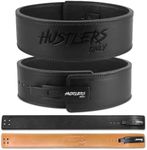 Hustlers Only Weight Lifting Belt with Lever Buckle Genuine Leather Gym Belt for Deadlift, Power Lifting, Workout Belt 10mm thickness for Back Support, Lifting Belt for Men and Women (M, Black)