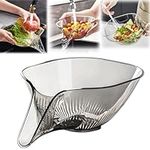 Multi-Functional Drain Basket, Multifunctional Fruit Vegetables Draining Bowl, Multifunctional Drain Basket, Kitchen Sink Drain Basket, for Washing Vegetable Fruit Salad (Grey)