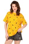 Stories.Label Oversized Tie Dye Cotton Fashion T-Shirts for Women in Loose Fit Includes Plus Sizes, Drop Shoulder Oversize Fit Baggy Tops Tshirt for Girls in Relaxed Fit (Yellow, 3XL)