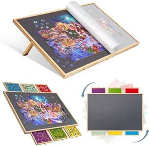 Lavievert Tilting & Rotating Puzzle Board with 6 Drawers & Cover, Portable Jigsaw Puzzle Table for Adults, Wooden Puzzle Plateau with Non-Slip Tabletop for Up to 1500 Pieces