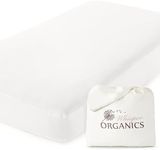 Whisper Organics, 100% Waterproof Mattress Protector – Baby Crib Size Fitted Sheet for Baby and Toddler Bed - GOTS-Certified Organic - Breathable - White Color, Standard Crib