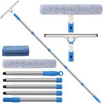 Mitclear 77'' Professional Squeegee Window Cleaner Tool with Extension Pole, Car Windshield Cleaning Kit with Long Handle, Window Washing Equipment for Indoor Outdoor Windows & Car Glass