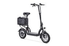 Electric Scooter Adult Foldable E-Scooter Max Speed 25 km/h High Range With Bag Black and White 350W Powerful Battery Max Load 120kg (Black)