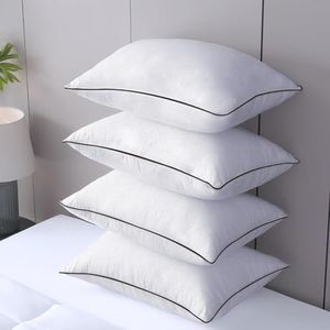 JOLLYVOGUE Pillows Queen Size Set of 4 for Sleeping, Soft and Supportive Bed Pillow for Side and Back Sleeper, Down Alternative Hotel Collection Sleeping Pillows 4 Pack -30x20 Inches