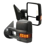 Perfit Zone TOWING MIRROR Replacement Pair Fit For SILVERADO SIERRA 03-06 POWERED,BLACK,HEATED,W/AMBER SIGNAL .W/ARROW LIGHT IN THE GLASS