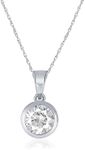 La Joya Sterling Silver Diamond Necklace For Women | Lab Grown 1/6 CT. TW. Bezel Set Single Diamond Necklace | Ideal Gold Plated Solitaire Diamond Necklace for Girls and Teens