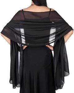 Women Chiffon Shawls and Wraps for Evening Dresses, Elegant Soft Sheer Chiffon Stole Bride Wedding Scarf