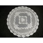 Just Contempo Traditional Lace Round Table Cloth, Cream, 36 inches, Polyester, Cream-36x36 inch, Cloth-36 x