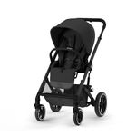 Cybex Balios S Lux 2 Stroller Front Facing or Parent Facing Seat with All-Terrain Wheels and Front Wheel Suspension, One-Pull Harness, One-Hand Fold, Extra Large Storage Basket - Black Frame and Moon Black Seat