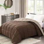 Homelike Moment California King Comforter - Brown Duvet Insert Down Alternative Bed Comforter, Lightweight Bedding Comforters Cal King Size Quilted Soft All Season Reversible Chocolate Brown/Beige