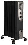 Russell Hobbs 650W Oil Filled Radiator, 9 Fin Portable Electric Heater - Black, Adjustable Thermostat, Safety Cut-off, 20 m sq Room Size, ‎RHOFR5002B-AZ, 2 Year Guarantee