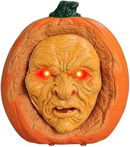 Scary Animated Pumpkin Decor for Halloween Haunted House (Orange)
