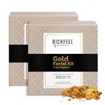 Richfeel Gold FacialRichfeel Gold Facial Kit | Bright & Glowing Skin | Parlour Like Instant Glow With The Goodness Of Gold Foils| 30 g Pack of 2 Kit 5X6G Pack of 2