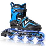 Ruthfot Adjustable Inline Skates for Boys and Girls，Light Up Skates for Ages 6-12 Kids, Outdoor Illuminating patines for Women and Men