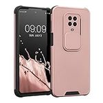 kwmobile Hybrid Case Compatible with Xiaomi Redmi Note 9S / 9 Pro / 9 Pro Max - Case with Camera Cover and Bumper - Phone Cover - Metallic Rose Gold