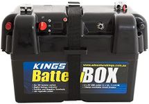 Kings Battery Box Portable 12V 2X USB & Cig Socket Fits Most Deep Cycle Battery