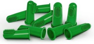 Vet's Best Finger Toothbrush for Dogs | for Easy Dog Teeth Cleaning & Bad Breath | Use with Dog Toothpaste for Best Dental Care | 10 Pack for Small & Medium Sized Fingers