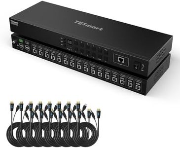 TESmart 8/16 Ports HDMI KVM Switch 4K, 1U Rack Mount KVM with EDID Emulator with KVM Cable, Control up to 8/16 Computers/Servers, with RS232 & LAN Port (16 Port 4K@30Hz,USB 2.0)