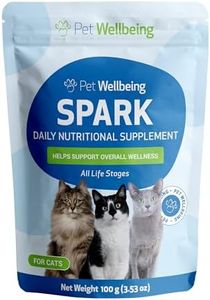 Pet Wellbeing Spark Daily Nutritional Greens Superfood for Cats - Probiotics, Prebiotics, Digestive Enzymes, Amino Acids, Antioxidants, Vitamin D, Spirulina - Veterinarian-Formulated 3.53 oz (100 g)