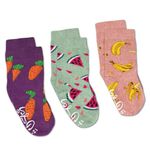 Bananas, Carrots and Watermelon Kids Socks, 3-Pack, 0-12 Months