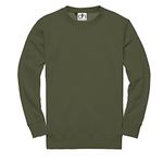 D&H CLOTHING UK Premium Sweatshirts Plain Workwear Casual Crewneck Jumper Sweater Sports Leisure Fleece (L, Army Green)