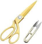 Handi Stitch Gold Tailor Dressmaking Scissors & Yarn Thread Snippers - Heavy Duty 22.86cm/9 Inch Stainless Steel Sharp Shears - Cutting Fabric, Clothes, Leather, Denim, Altering, Sewing & Tailoring