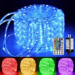 Ollny Rope Lights Outdoor Color Changing, 33FT 100 LED Waterproof Plug in Outdoor String Lights with Remote, 16 Colors Twinkle Rope Lights for Outside Indoor Party Christmas Holiday Decorations