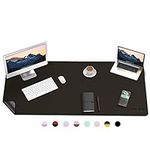 PUPUFU Large Leather Desk Pad -47.2''x23.6'' Dual Sided Office Desk Mat Extra Big Mouse Keyboard Pad Waterproof Mousepad Desk Cover Writing Pad for Office and Home(Black)