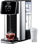 KOMORE 2.5L Instant Hot Water Dispenser, Filter Water Dispenser with 7 Temperature Presets & 7 Volume Options, 2600W Fast Boil, Electric Kettle with LED Touch Display, Black