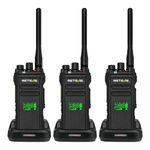 Retevis NR30D Walkie Talkies Long Range, DMR 2 Way Radios, Next-Level Noise Cancelling, IP67, 2800mAh, Group Call Professional Walkie Talkie Compatible with Moto AES256 for Hotel (Black, 3Pcs)