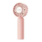 SmartDevil Portable Handheld Fan, Dual Motors Powerful Hand Held Fan, Cute Design 3 Speed Mini Small Fan, 2000mAh Personal Hand Fan for Girls Women Kids Outdoor Travelling Office Home (Pink)