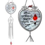 BANBERRY DESIGNS Memorial Wind Chime for Grandma - When Cardinals Appear Angels are Near - Windchimes for The Loss of a Grandmother